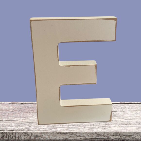 Alphabet Wall Decor, Craft, Large Wooden Letters O N E Distressed White 6" - Picture 9 of 13
